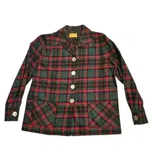 Vintage Pendleton Jacket Womens 49er Board Shirt Virgin Wool Button Up 40s 50s